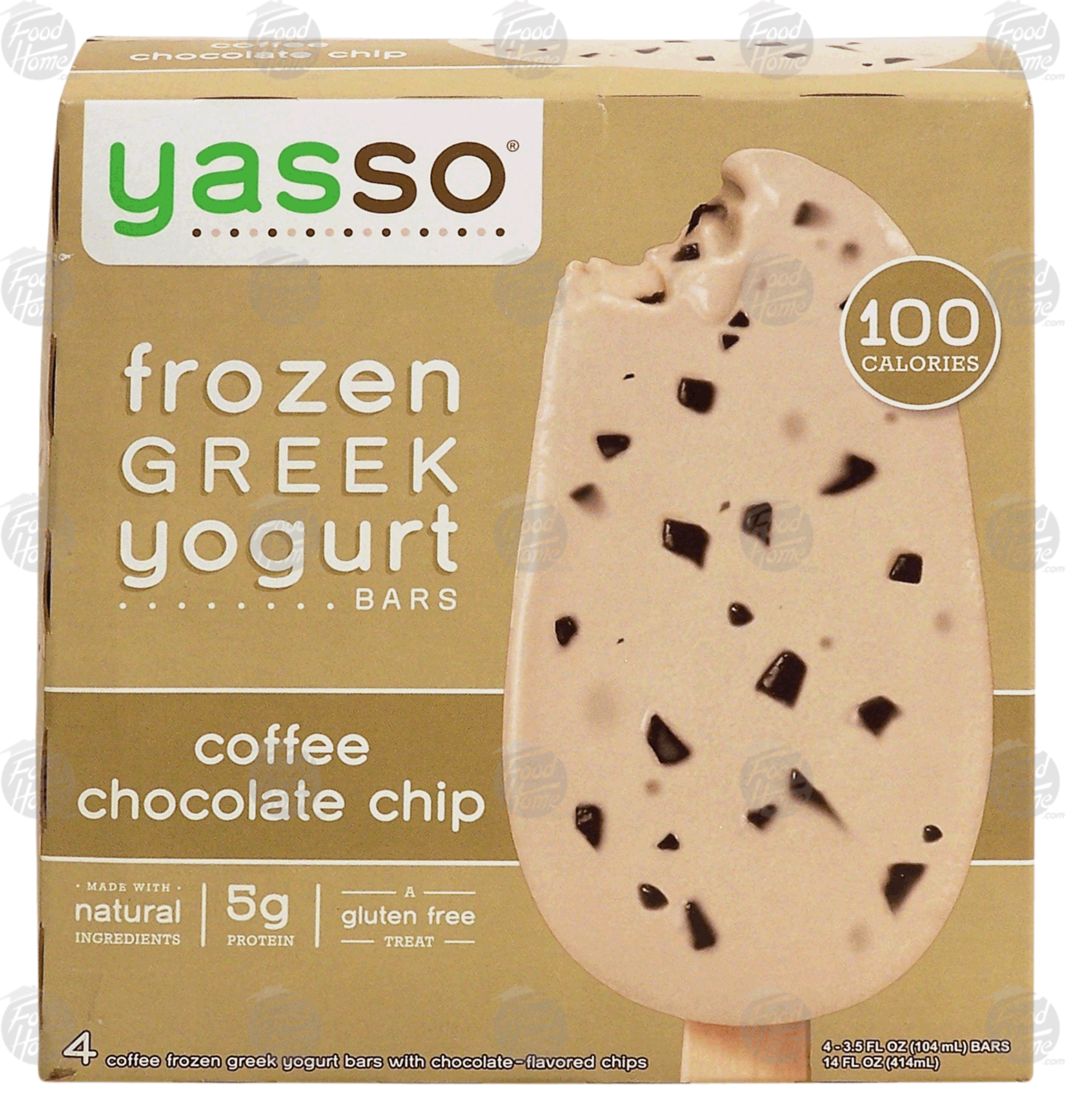 Yasso  frozen greek yogurt bars, coffee chocolate chip, gluten free, 4 bars Full-Size Picture